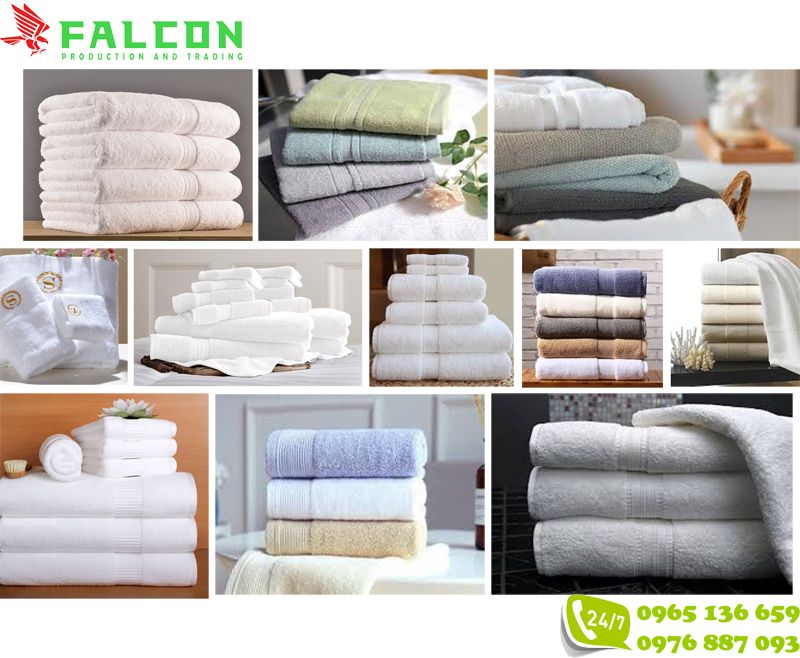 Khăn tắm - Khăn mặt - Thảm chân chuyên dụng cho khách sạn tại Falcon.