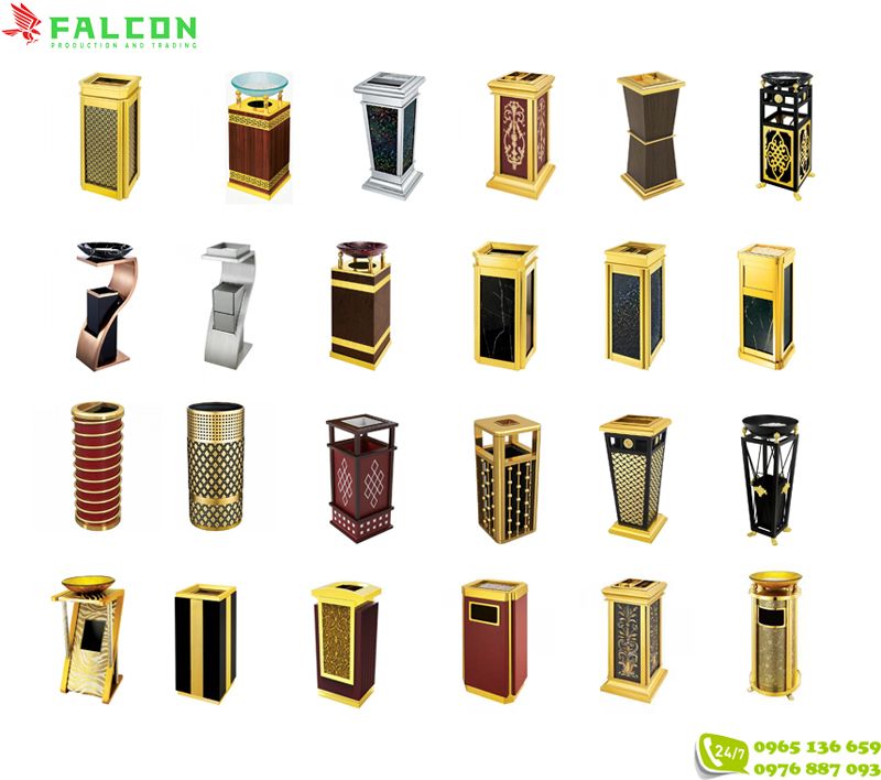 Một số mẫu thùng rác tiền sảnh hiện có tại Falcon