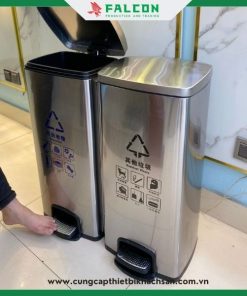 Thùng rác đạp chân đôi dung tích 60 lít ( 30 lít mỗi thùng ) chứa đựng nhiều hơn