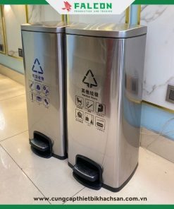 Thùng rác đạp chân đôi chất liệu inox 410 phủ nano bền bỉ