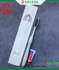 Bàn chải lúa mạch dùng 1 lần in logo cao cấp tại Falcon