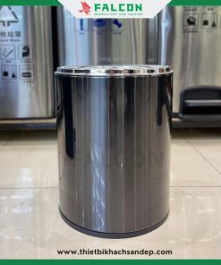 Thùng rác không nắp 6L chất liệu inox phủ nano