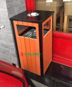Thùng rác ngoài trời thiết kế co gạt tàn tiện lợi
