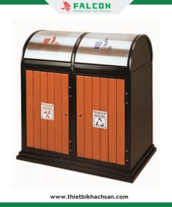 Thùng rác phân loại đôi ngoài trời thiết kế xử lý rác thông minh