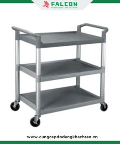 Xe đẩy đa năng 3 tầng bằng nhựa bánh xe cao su bền bỉ