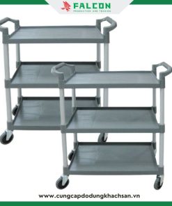 Xe đẩy phục vụ đa năng, xe dọn dẹp 3 tầng nhựa ABS bền bỉ