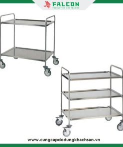 Xe đẩy phục vụ inox 3 tầng chuyên dụng cho nhà hàng, khách sạn, bệnh viện, TTTm..