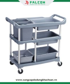 Xe đẩy thu gọn thức ăn 3 tầng nhựa ABS bền bỉ