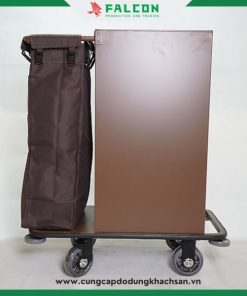 Xe dọn buồng phòng khách sạn 1 túi với chất liệu khung sắt sơn tĩnh điện bền bỉ