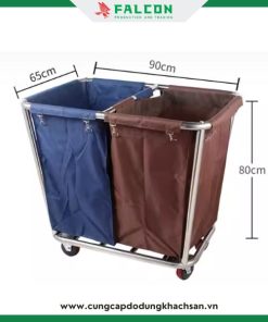 Xe dọn đồ dơ, đồ giặt là 2 ngăn kích thước giúp chứa đựng nhiều đồ đặc