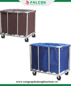 Xe dọn đồ giặt là, đồ dơ khách sạn bánh xe cao su di chuyển linh hoạt