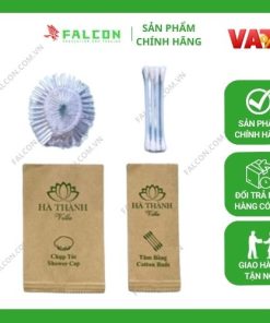 Bộ Amenities lúa mạch sang trọng túi knaft nâu chùm đầu-bông tăm