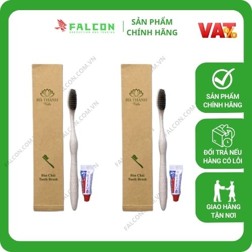 Bộ amenities lúa mạch cao cấp đóng túi kraft nâu ban chải