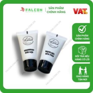 Bộ amenities lúa mạch cao cấp đóng túi kraft nâu dầu gội, sữa tắm