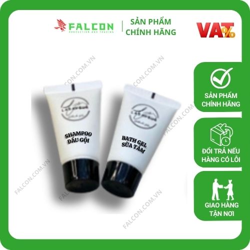 Bộ amenities lúa mạch cao cấp đóng túi kraft nâu dầu gội, sữa tắm