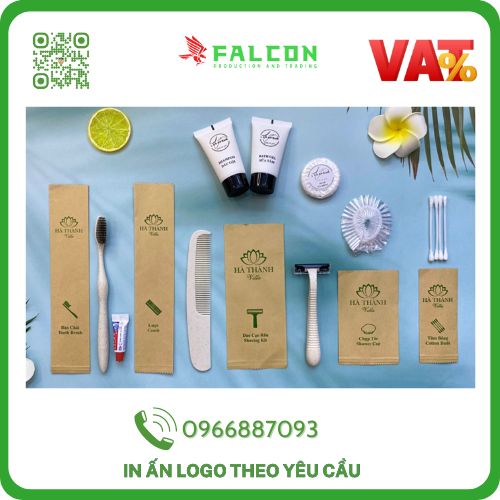 Bộ amenities lúa mạch cao cấp đóng túi kraft nâu