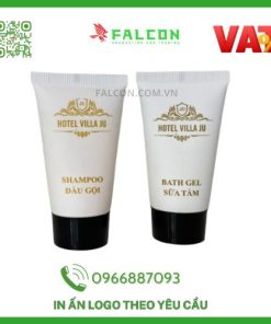Tuýp dầu gội và sữa tắm in logo
