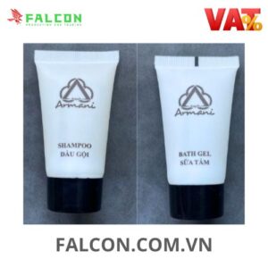 Tuýp dầu gội và sữa tắm in logo khách sạn