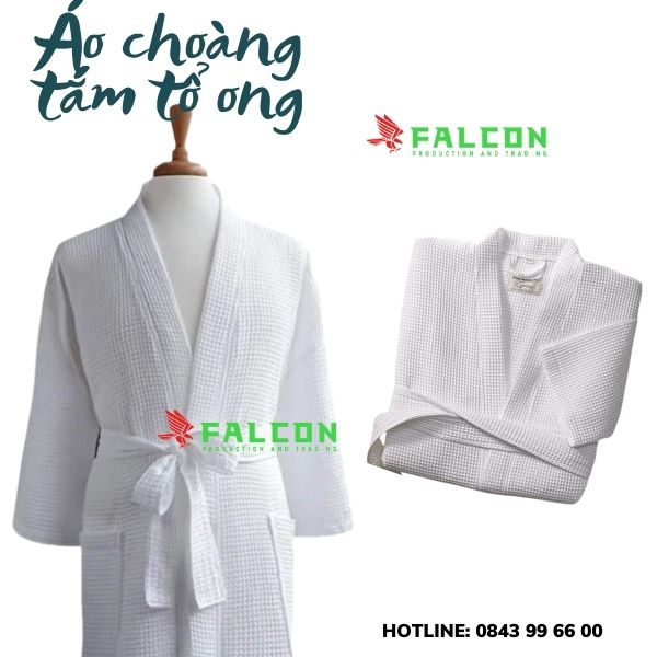 Áo choàng tắm tổ ong cao cấp dùng cho khách sạn.