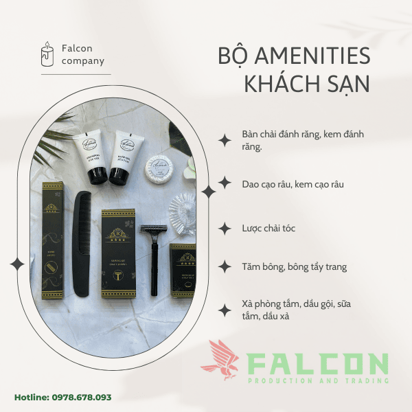 Bộ Amenities cao cấp bao bì đen hộp giấy.