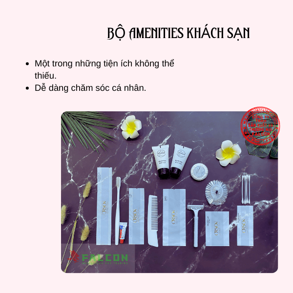 Bộ Amenities lúa mạch sang trọng đóng túi màng nhôm cao cấp.