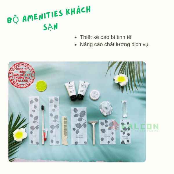 Bộ lúa mạch Amenities đóng túi vải không dệt cao cấp.