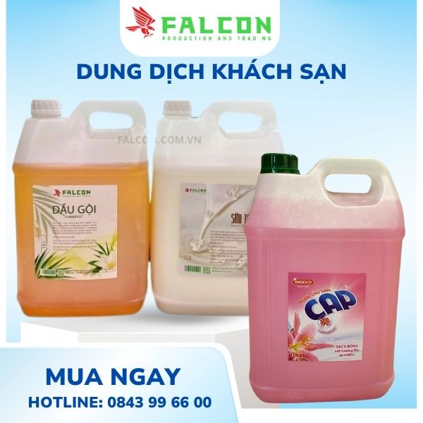 Dung dịch khách sạn sữa tắm dầu gội hương thơm dịu nhẹ từ thiên nhiên.