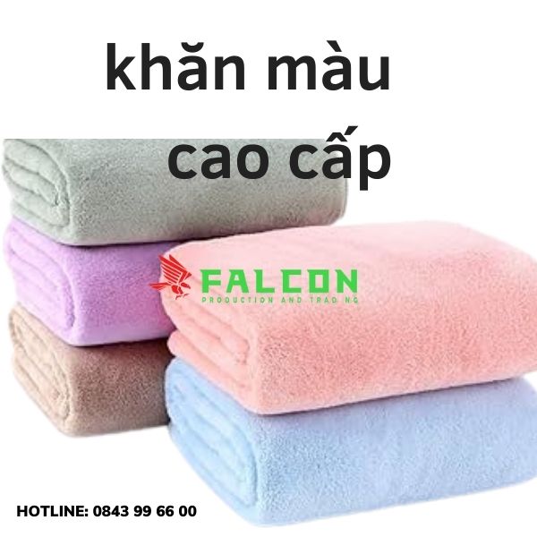 Khăn màu cao cấp cotton 100% mềm mịn và thấm hút.