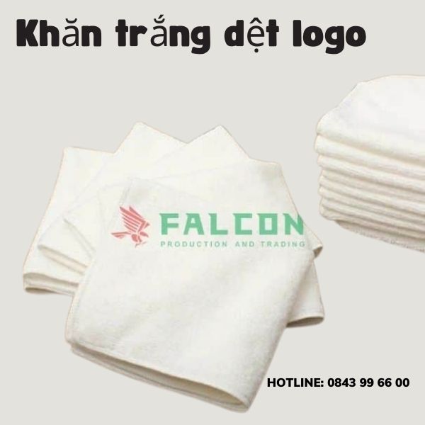 Khăn trắng dệt logo cao cấp cho khách sạn.