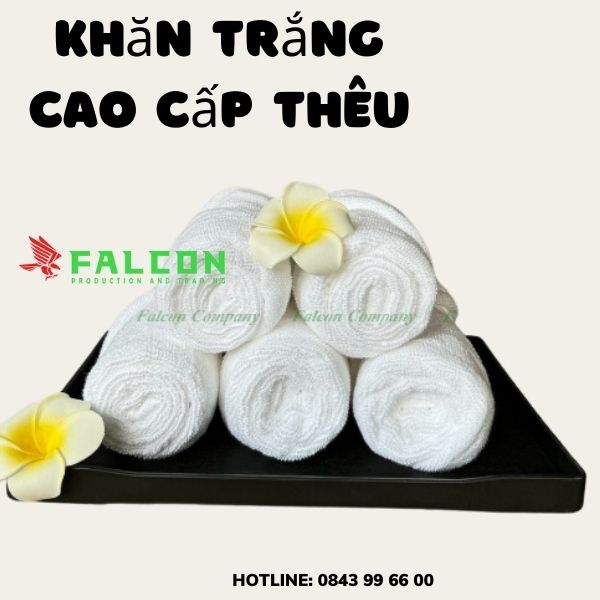 Khăn tắm và khăn lau tay thêu cao cấp cho khách sạn.