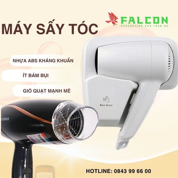 Máy sấy tóc cao cấp từ hãng Nast và Sunhouse cho khách sạn.