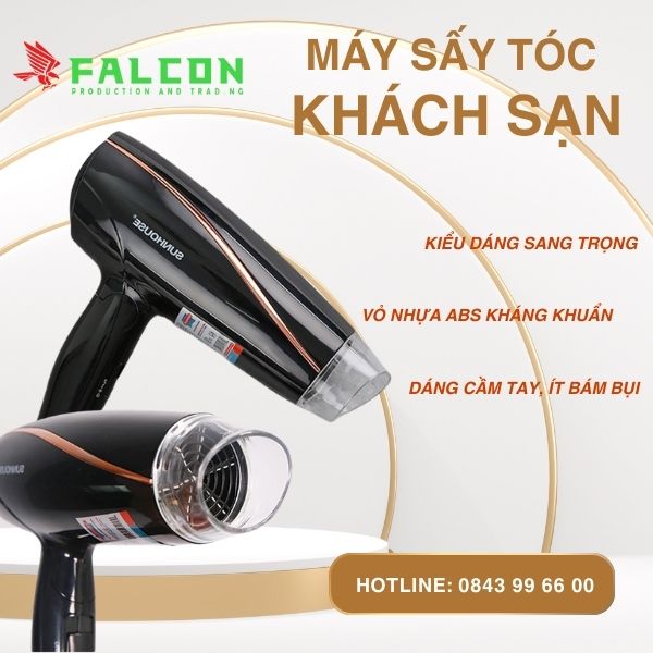 Máy sấy tóc khác sạn cao cấp cầm tay thương hiệu Sunhouse.