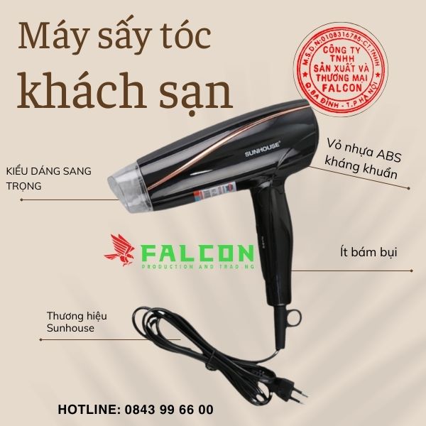 Máy sấy tóc khách sạn cao cấp cầm tay hãng Sunhouse.