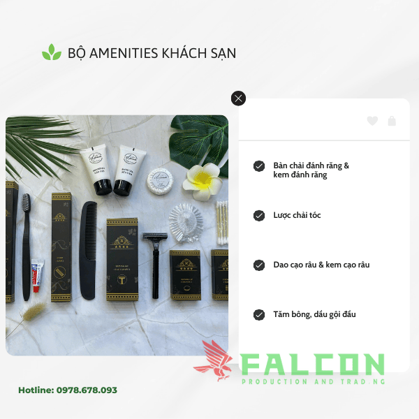 Bộ amenities đen khách sạn bao bì vỏ hộp giấy .