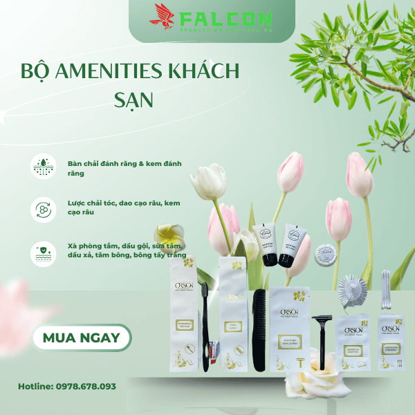 Bộ Amenities cao cấp lúa mạch đóng túi giấy đá