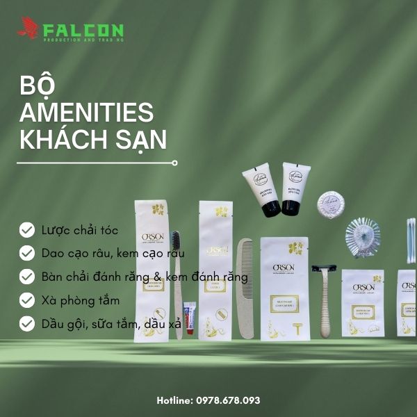 Bộ Amenities lúa mạch thân thiện đóng túi comfort cao cấp.