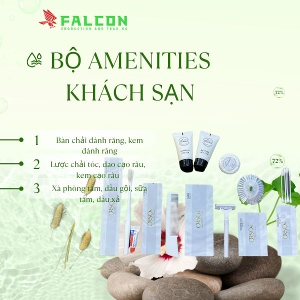 Bộ Amenities cao cấp trắng đóng túi comfort