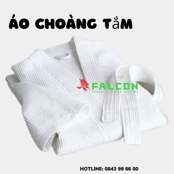 Áo choàng tắm sợi tổ ong 100% cotton cao cấp.