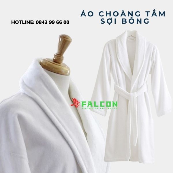 Áo choàng tắm khách sạn 100% vải cotton cao cấp.