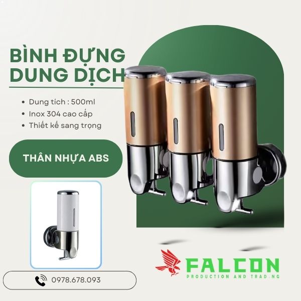 Bình đựng dung dịch gắn tường đôi inox 304 cao cấp.