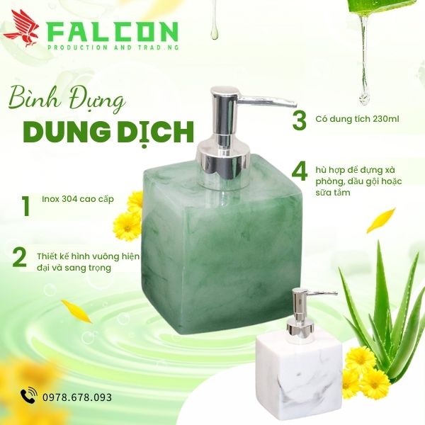 Bình đựng dung dịch Meca 230ml vòi inox 304 hình vuông.