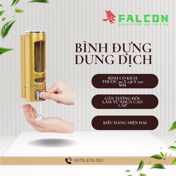 Bình đựng dầu gội sữa tắm gắn tường đơn nhựa cao cấp