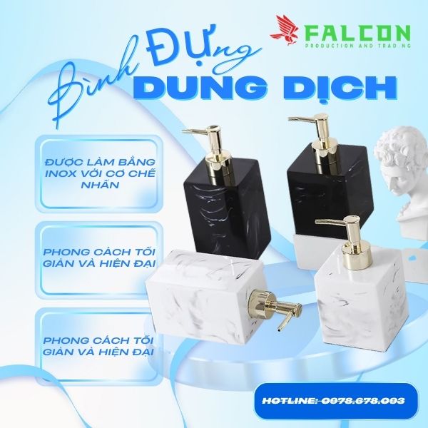 Bình đựng dung dịch Meca 280ml inox hình vuông