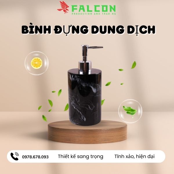 Bình đựng dầu gội sữa tắm vòi inox hình tròn