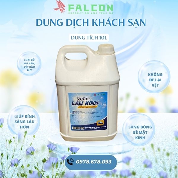 Chuyên cung cấp dung dịch vệ sinh khách sạn (can nước lau kính 10 lít)