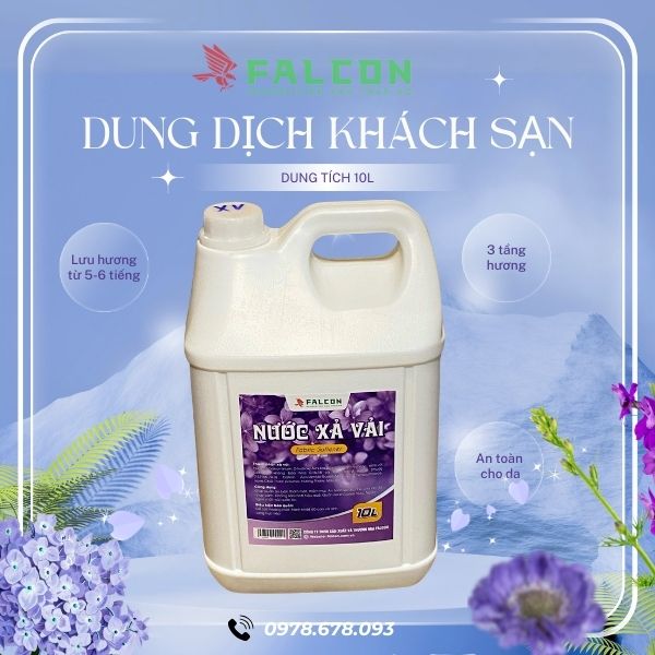 Chuyên cung cấp dung dịch vệ sinh khách sạn (Can nước xả vải 10 lít)
