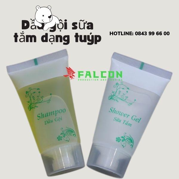 Tuýp dầu gội + dầu xả + sữa tắm 30ml co sẵn.