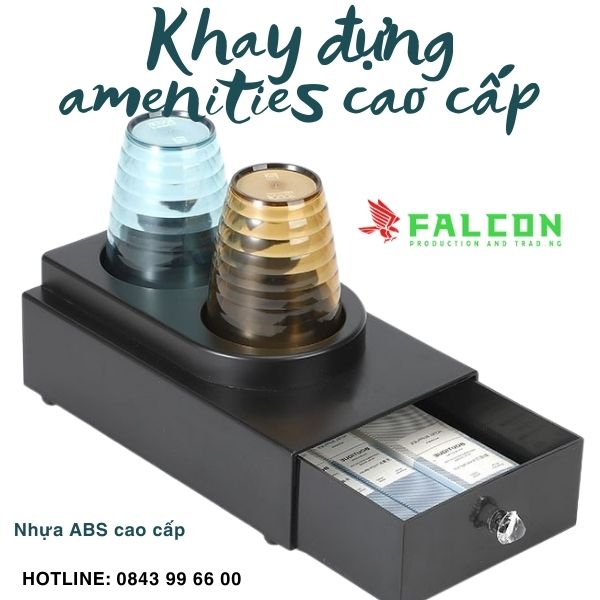 Khay đựng Amenities cao cấp cho khách sạn có thiết kế 2 lỗ úp cốc.