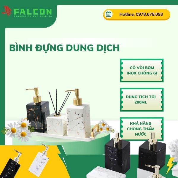 Bình đựng dung dịch Meca 280ml vòi Inox hình vuông