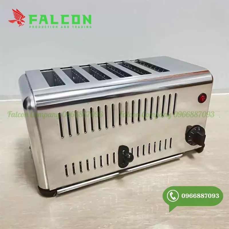 Mẫu bếp nướng bánh mỳ 6 ngăn tiện lợi, chất liệu inox bền đẹp, phù hợp cho nhà hàng và khách sạn